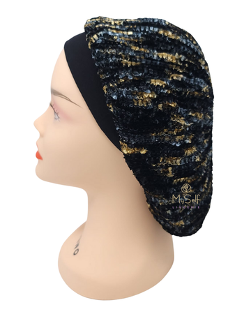 SG SG82-WL-BGC Black/Grey/Champ Lined Chenille w/ Band myselflingerie.com